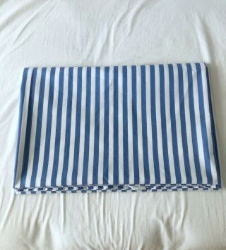 Vintage 1976 Marimekko Dan River Blue White Striped Twin Flat Sheet Rare