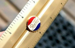 Vintage Pepsi Ad Gold Tone Style Steel Ruler Look Advertising Rare S23