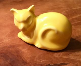 Vintage Homer Laughlin Harlequin Yellow Cat Figurine