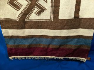 Hand Woven by Indians Ecuador Tag Rug Wall Hanging Throw Blanket VTG Wool Blend 2