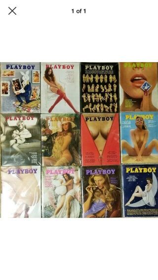 Vintage Playboy Magazines 1973 Complete Set 12 Issues All Centerfolds Full Year