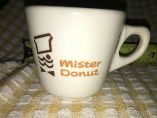 Vtg Buffalo China Mug Orig.  Mister Donut Coffee Cup Restaurant Ware Advertising