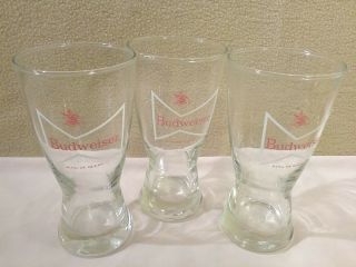 Set of 3 Vintage Budweiser,  King of Beers,  Bow - Tie Beer Glasses 6 