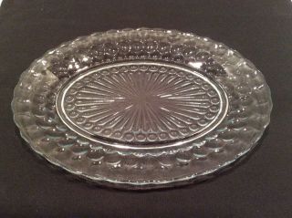 Vintage Bubble Depression Glass Clear Oval Platter