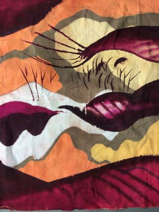Vintage 1970s Handpainted Batik Abstract Textile Wall Art Portland Or