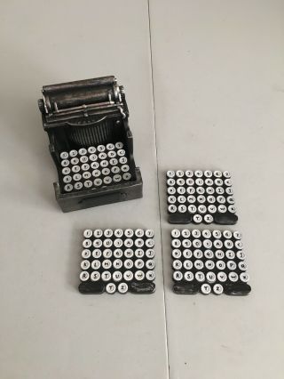Black & White Antique Typewriter Vintage Look Coaster Set (4 Coasters,  Holder)