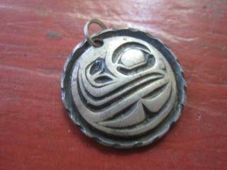 Vintage Native Haida Pacific Northwest Sterling Silver Pendant
