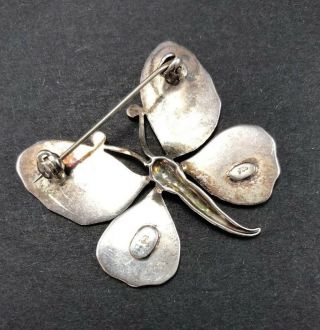 Vintage Sterling Silver 925 Butterfly Brooch Pin 2