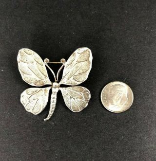 Vintage Sterling Silver 925 Butterfly Brooch Pin 5