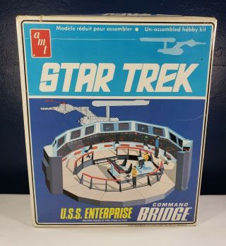 Vtg Amt 1975 Star Trek Uss Enterprise Command Bridge Model Kit S950 Cib