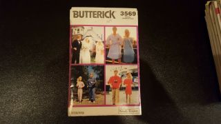 Butterick 3569 Vintage Sewing Pattern Barbie And Ken Doll Clothes,  Uncut