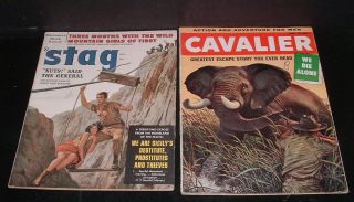 LQQK 9 vintage 1950s/60s mens magazines,  CAVALIER,  STAG,  MANS CONQUEST,  etc. 4