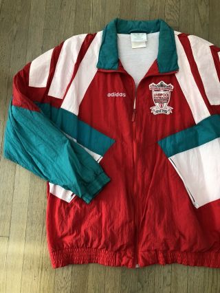 Vtg 1992 Adidas Liverpool Fc Match Issued Jacket Windbreaker Warm Up 1990’s Xl
