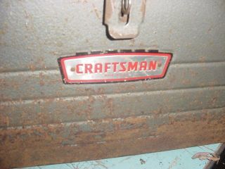 VINTAGE CRAFTSMAN METAL TOOL BOX MODEL 6500 CROWN EMBLEM 18x8x9 TALL 1970s 2