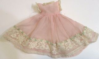Vintage Doll Dress Length 6 " Fancy For Small Hard Plastic Doll Aa18