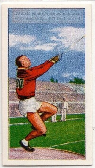 Hammer Throw Vasiliy Rudenkov Ussr 1960 Olympic Gold Medal Vintage Trade Card