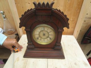 Antique Vintage American Gingerbread? Mantle Clock By Ansonia Clock Co Ny