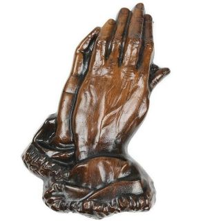 Vtg Carved Wood Hands “praying Hands” Wall Hanging Decor Mid Century Religious