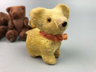 4 Vintage Miniature Bears 3 Jointed 1 Standing Japan 2