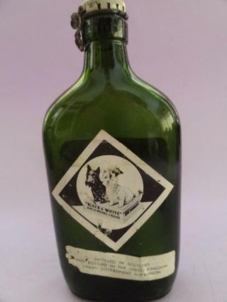 Vtg Black & White Scotch Whisky Small Bottle Blend Of Buchanan 