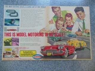 Vintage 1961 Aurora Model Motoring Ho Slot Car Advertisement