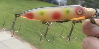 Vintage Lucky Strike Canada Green Red Spotted 3 Hook Lure