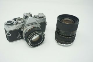 Vintage Olympus Om - 1 Slr Film Camera F.  Zuiko F=50mm And Tamrom Sp 35 - 80mm