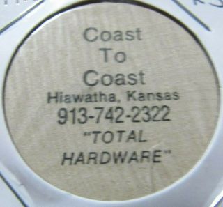 Vintage Coast To Coast Hiawatha,  Ks Wooden Nickel - Token Kansas