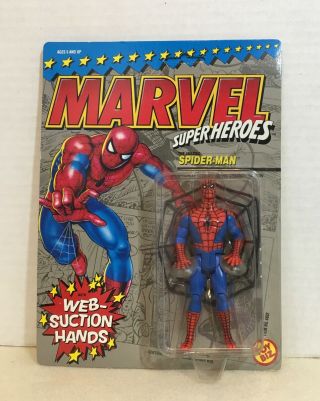 Vintage 1990 Marvel Superheroes Spider - Man With Web Suction Hands By Toy Biz