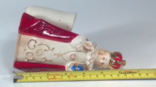 Vintage Jesus of Prague Porcelain Infant Figurine Planter Bishop Pope JAPAN 2