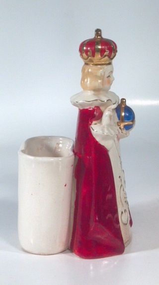 Vintage Jesus of Prague Porcelain Infant Figurine Planter Bishop Pope JAPAN 5