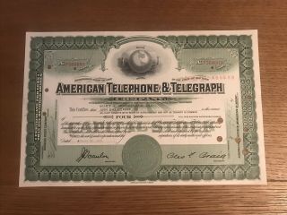 Vintage 1955 - American Telephone & Telegraph Co.  - Stock Certificate - At&t