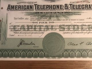 Vintage 1955 - AMERICAN TELEPHONE & TELEGRAPH Co.  - Stock Certificate - AT&T 2