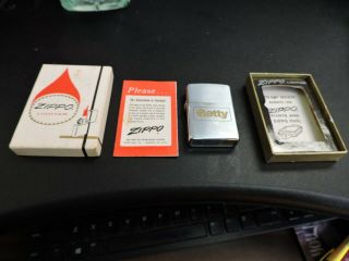 Vintage Zippo Lighter Getty Unlit W/original Box Quick