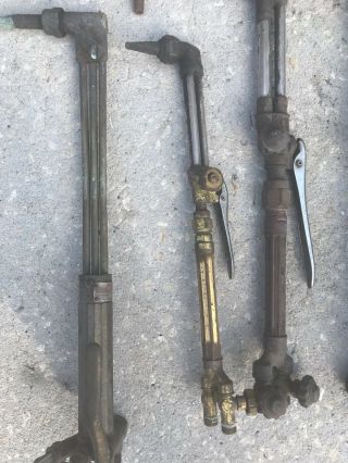 5 VINTAGE BRASS WELDING / CUTTING GAS TORCHES TOOLS 3