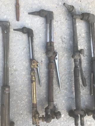 5 VINTAGE BRASS WELDING / CUTTING GAS TORCHES TOOLS 4