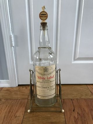 Vintage 1970’s Dewar’s White Label Scotch Whisky Large Bottle Bar Display Rare