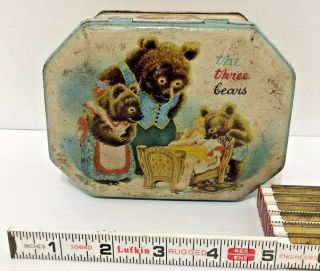 Vintage 1948 " The Three Bears " Tin Box The Metal Box Co.  Little Golden Book 47
