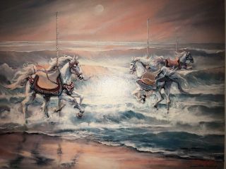 Sea Escape Susan Mink Colclough Vintage Signed Limited Carousel Horse Unicorn