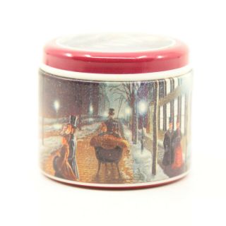 Vintage Claire Burke Christmas Memories Collectible Candle Tin Storage Container