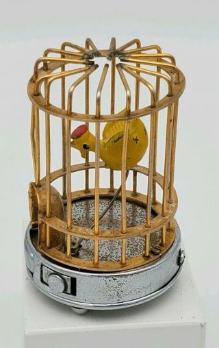 Vintage Occupied Japan Caged Yellow Bird Cigarette Lighter Sparks (no Stand)