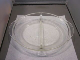 Vintage Mckee Glasbake Clear Glass Oval Divided Baking Serving Dish J - 239