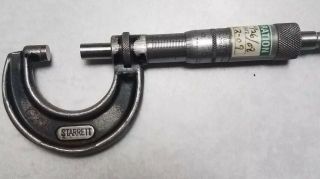 Vintage Starrett Micrometer Caliper 1 Inch Metalworking Tool Usa