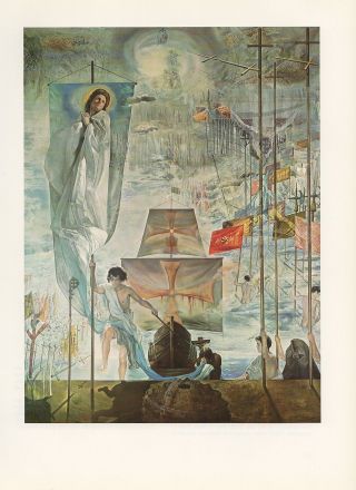 1976 Vintage Salvador Dali " Discovery Of America Christopher Columbus Lithograph