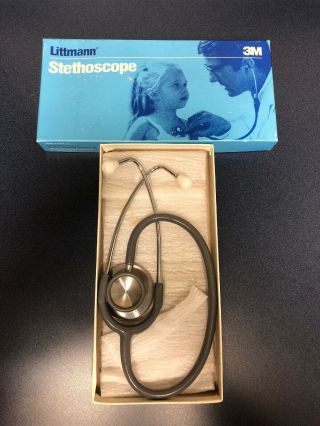 Littmann 3m Stethoscope 22 " Grey 2104 Vintage Made In Usa