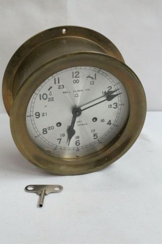 Vintage Bronze Bell Clock Co Nautical Ship Style Clock Bell Strike Gatco