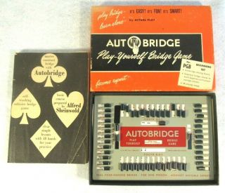 Vtg 1959 Autobridge Auto Play Yourself Bridge Game Pgb Beginners Set W/ Box