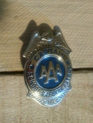 Vintage Aaa Captain School Safety Patrol Badge Grammes Allentown Pa Oblong Back