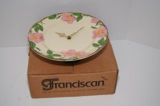 Vintage Franciscan Desert Rose Wall Clock W/box
