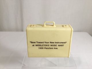 Vintage Plastic Suitcase Bank Advertising Middleton’s Music Mart